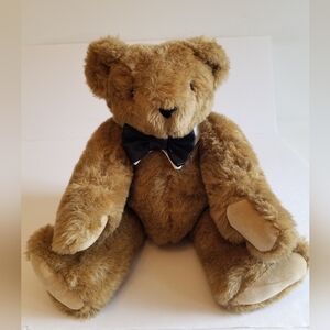 Vermont Teddy Bear Co. Tuxedo Collectible Jointed Bear Plush Brown